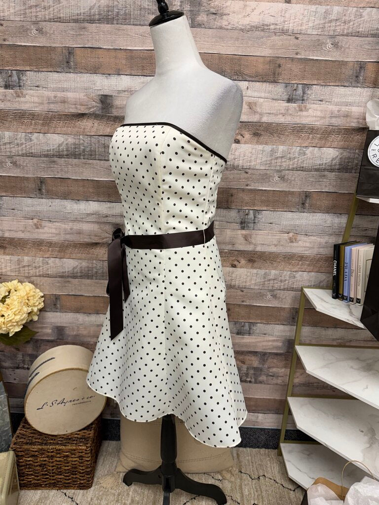 Jessica McClintock Gunne Sax Ivory w/Brown Polka Dot