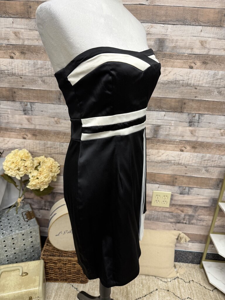 Teeze Me Black & White Satin Dress