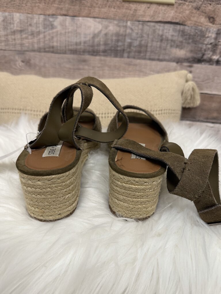 Steve Madden Olive Green Suede Platform Wedges
