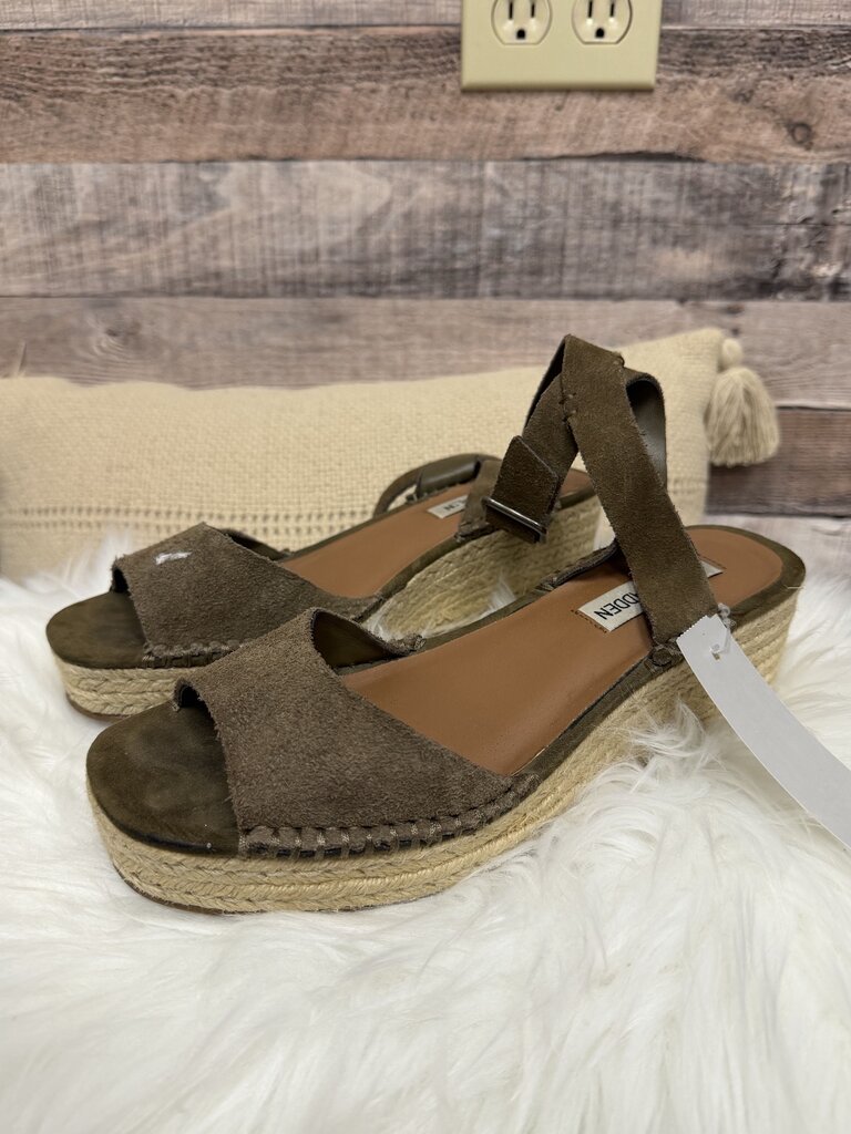 Steve Madden Olive Green Suede Platform Wedges