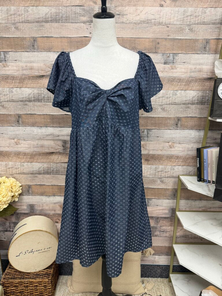NWT LA Relaxed Chambray Polka Dot Eyelet