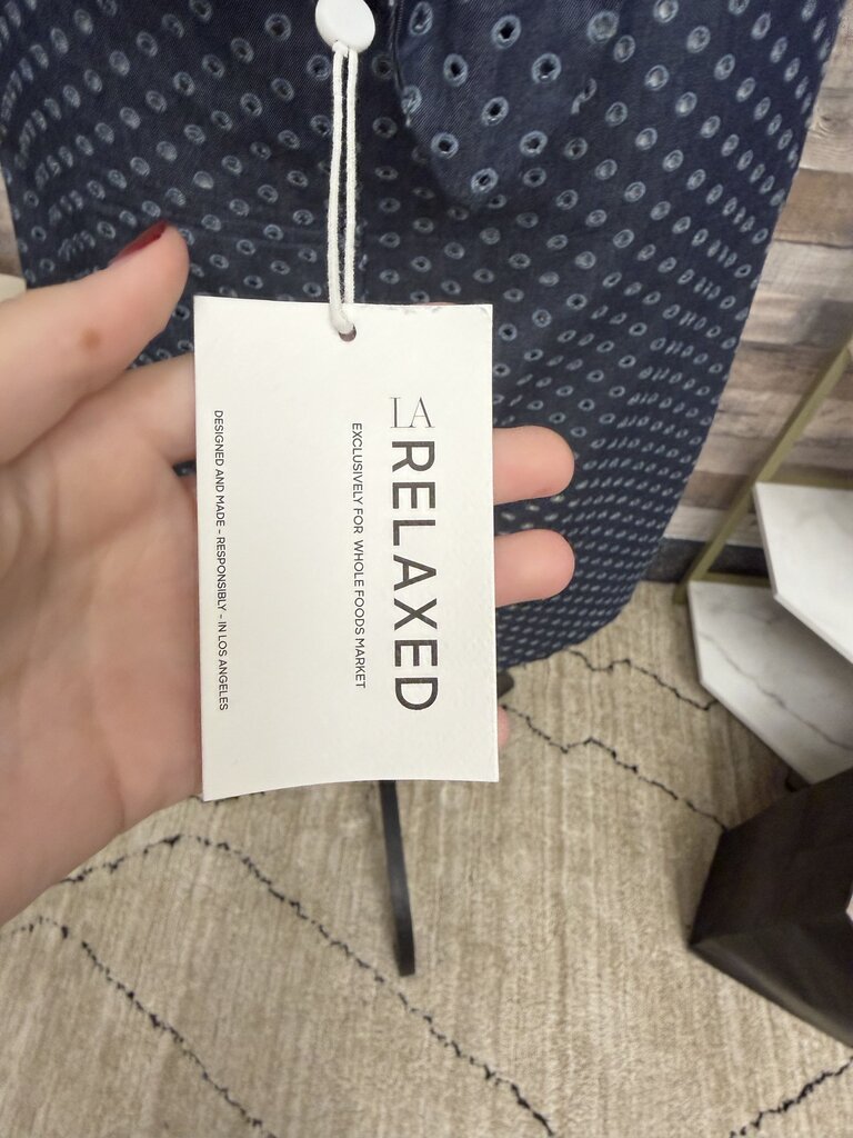 NWT LA Relaxed Chambray Polka Dot Eyelet