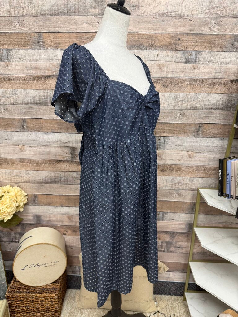 NWT LA Relaxed Chambray Polka Dot Eyelet