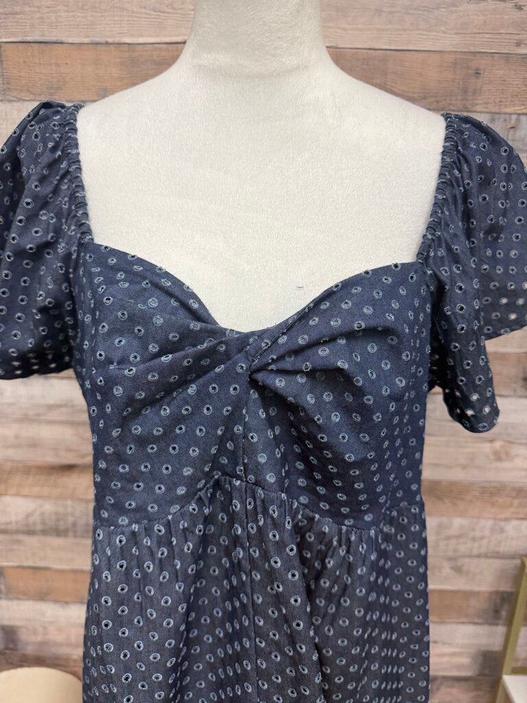 NWT LA Relaxed Chambray Polka Dot Eyelet