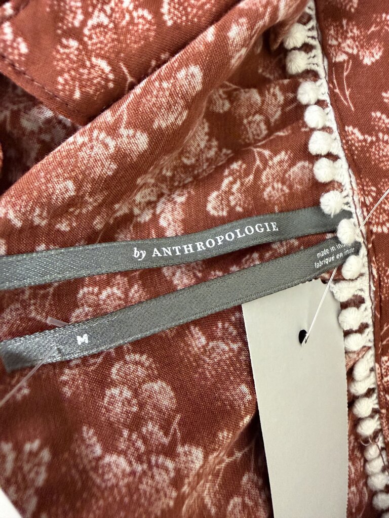 NWT Anthropologie Red Motif Ruffled V-Neck Blouse