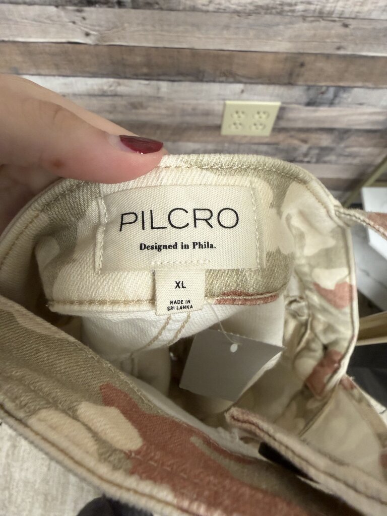 NWT Anthropologie Cream Camo Print Overalls