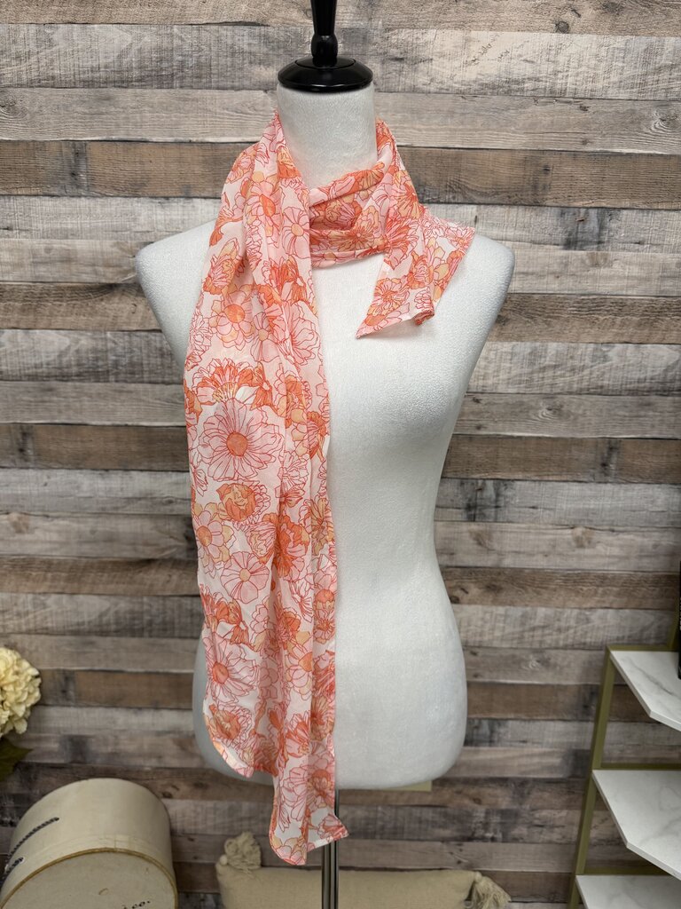 Shade & Shore Orange & Pink Floral Wrap