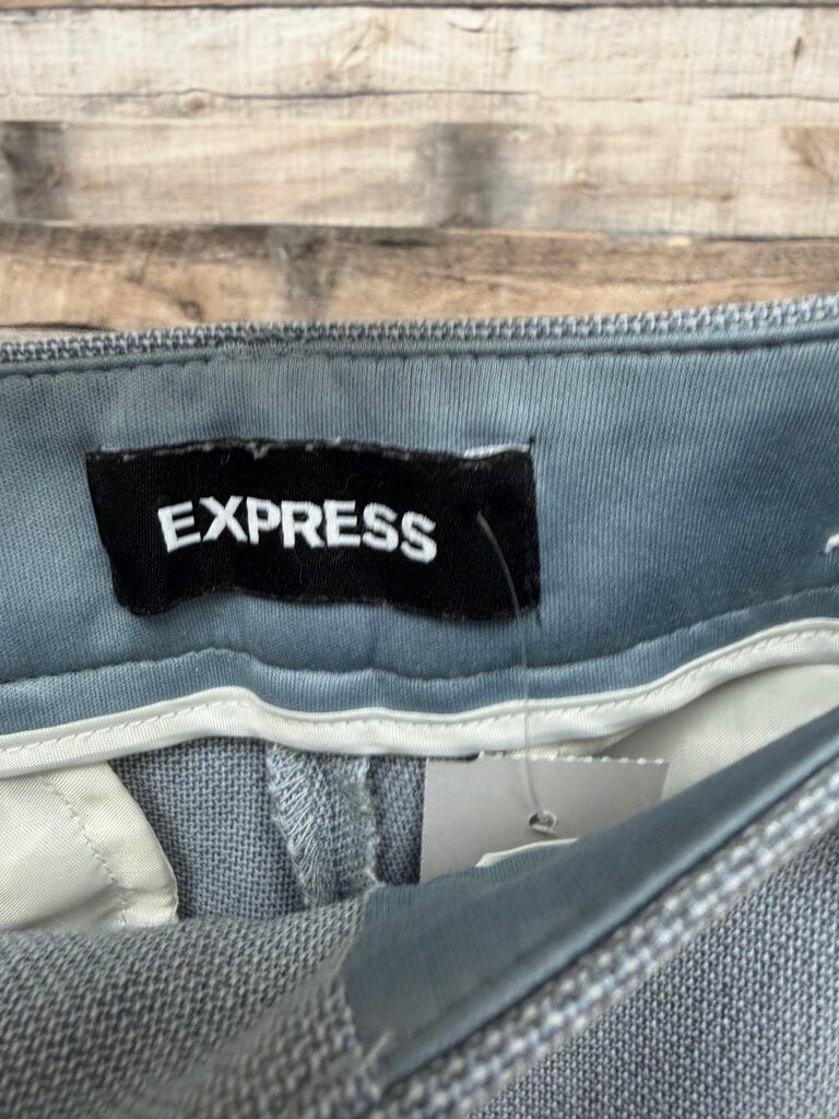 Express Light Blue Twill Mid-Rise Trousers