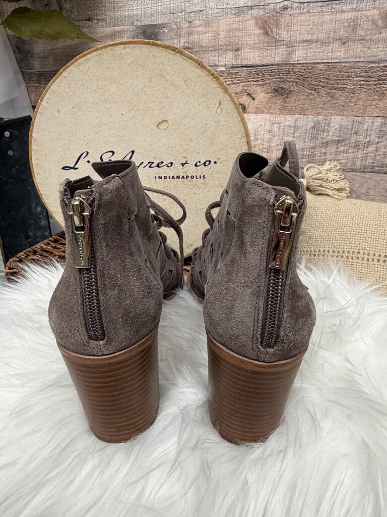 Vince Camuto Taupe Cut Out Black Heel