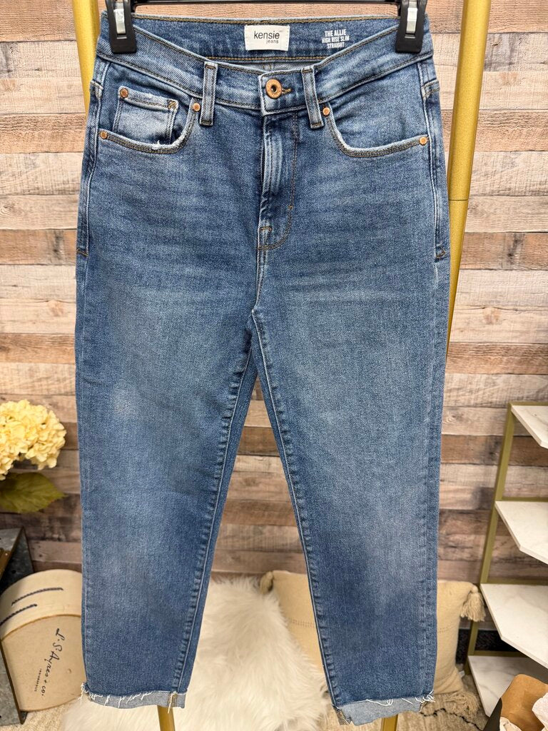 Kensie Allie High-Rise Slim Straight Denim Jeans