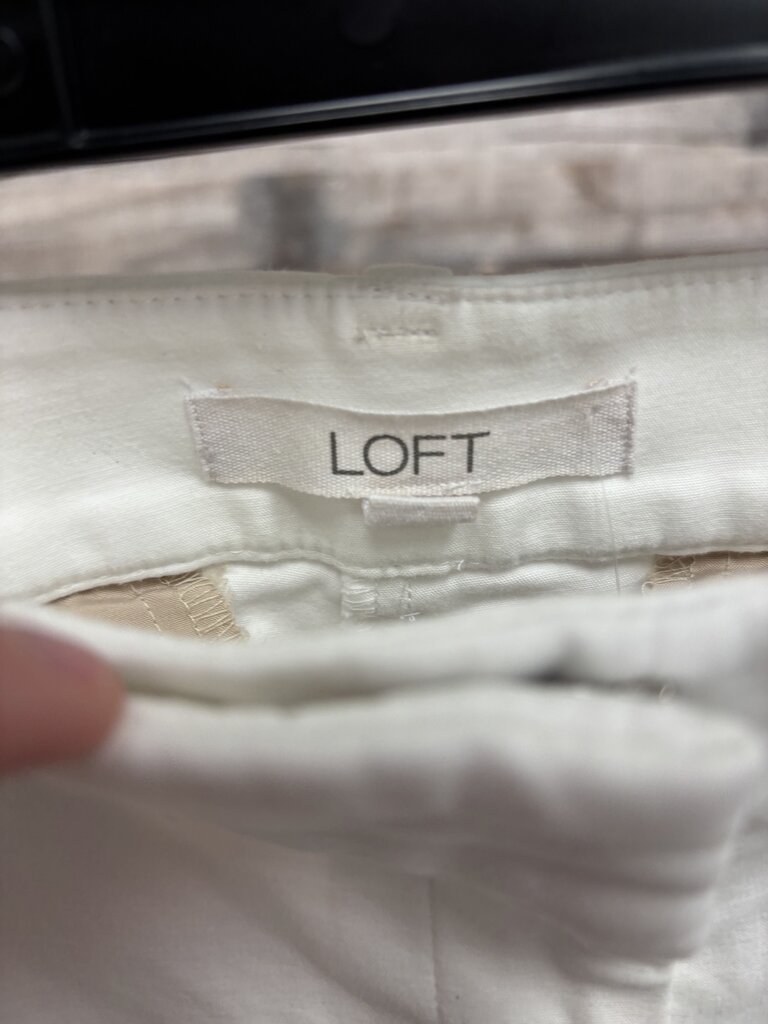 Loft 'Riviera Slim' White Capri Pants