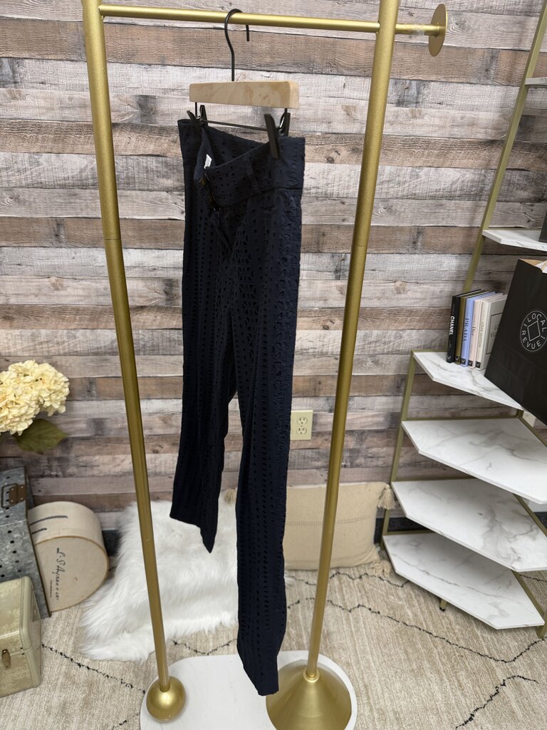 Loft Marisa Riviera Navy Blue Eyelet Detail Pants