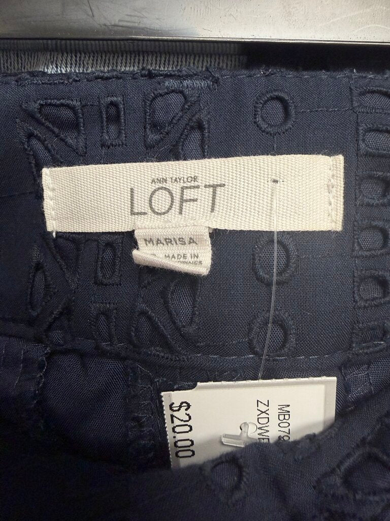 Loft Marisa Riviera Navy Blue Eyelet Detail Pants