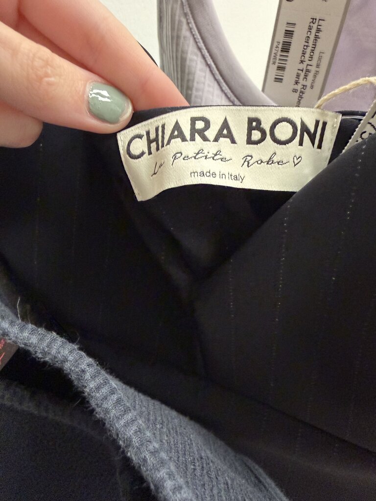 NWT Chiara Boni Square Neckline Pin Stripe