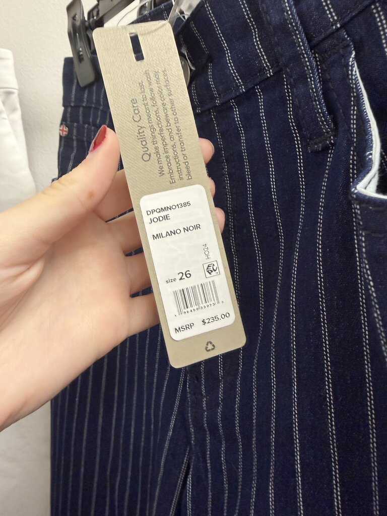 NWT Hudson Milano Noir Pinstripe Denim