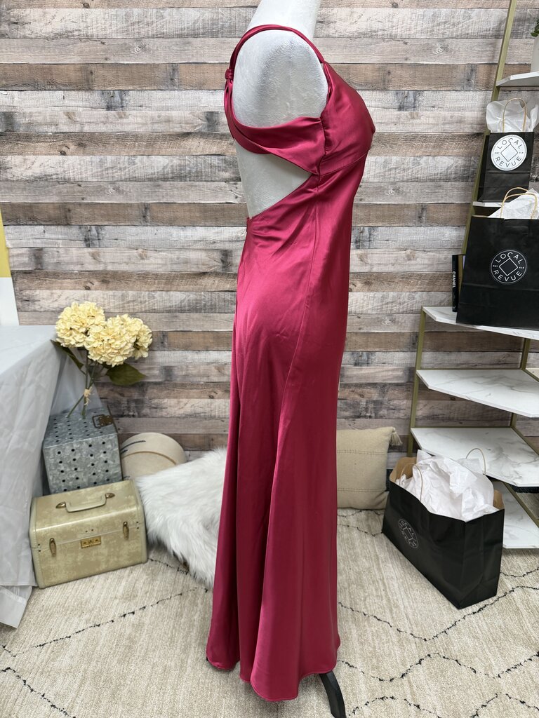 Jessica McClintock for Gunne Sax Fuchsia Satin Dress