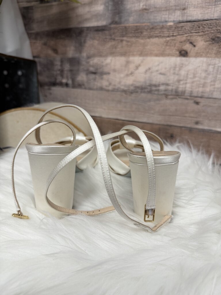 Aquazzura White Satin Black Heel