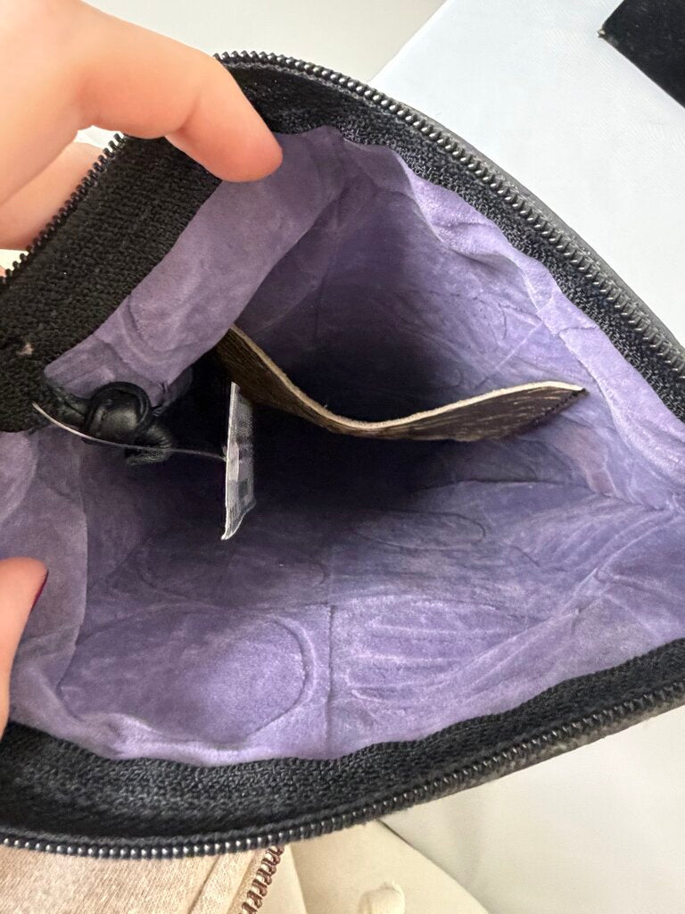 Gold Metallic Bag w/Black Crossbody Strap