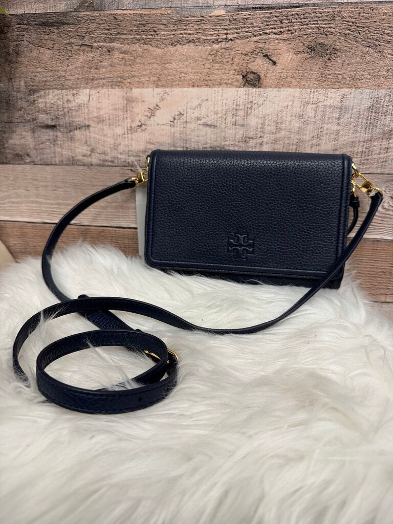 Tory Burch Navy Pebbled Crossbody
