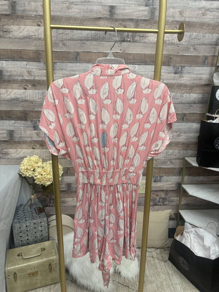 Maeve by Anthro Pink w/Anchors Romper