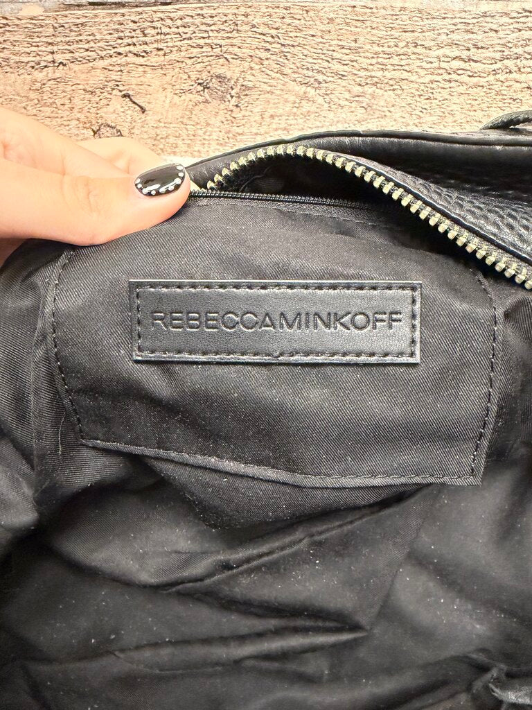 Rebecca Minkoff Black Pebbled Leather Satchel w/Stud Detail