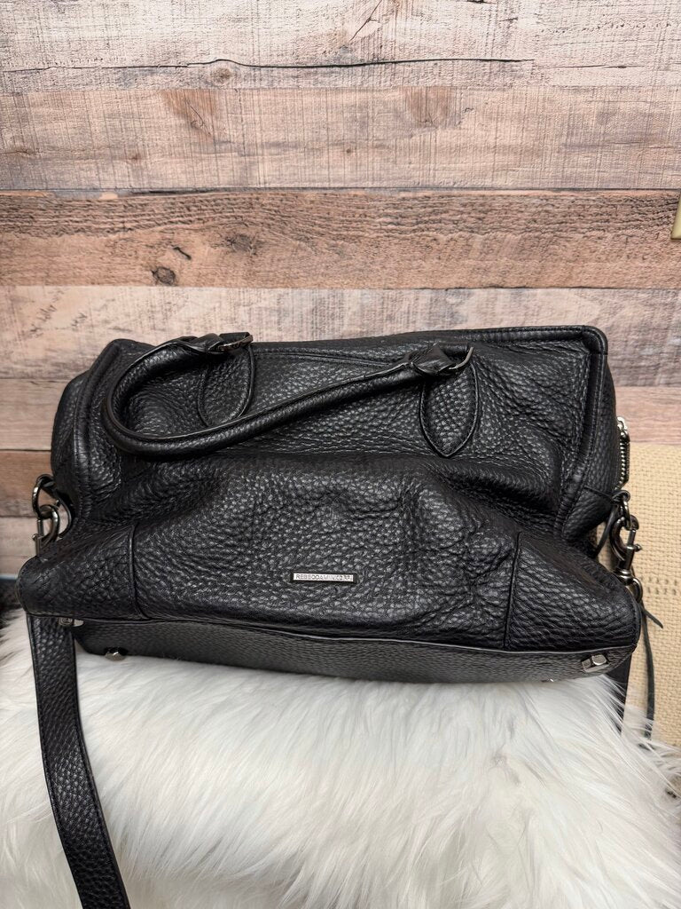 Rebecca Minkoff Black Pebbled Leather Satchel w/Stud Detail