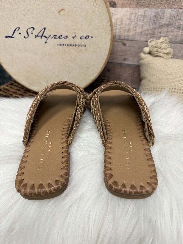 NWB Marc Fisher Nylie Raffia Slide Sandals