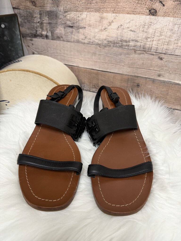 Tory Burch Black Leather Block Heel Sandal