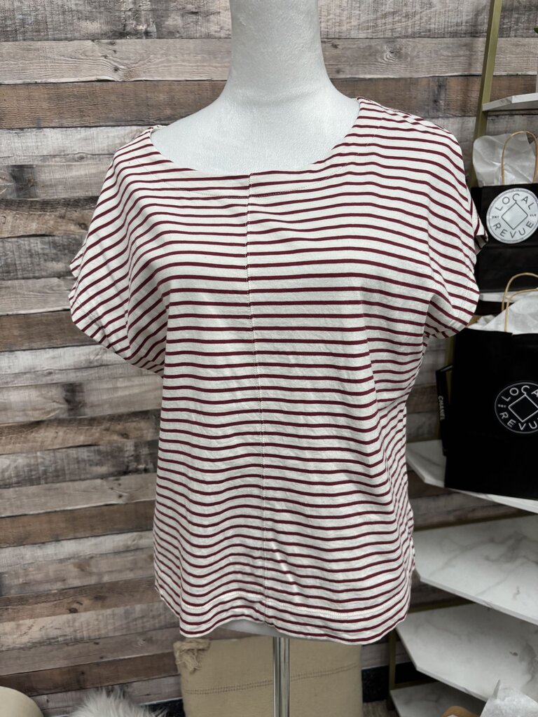 Evereve Red & White Stripe Sleeveless Tee