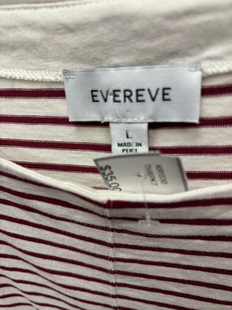 Evereve Red & White Stripe Sleeveless Tee