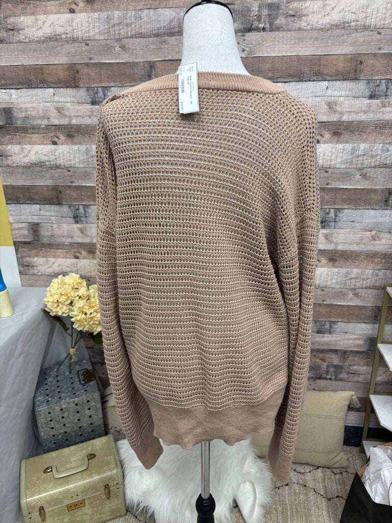 Khaki Crochet Sweater - No Tags
