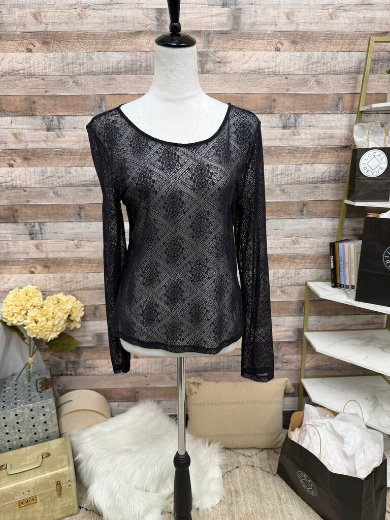 Anthropology Black Lace Sheer