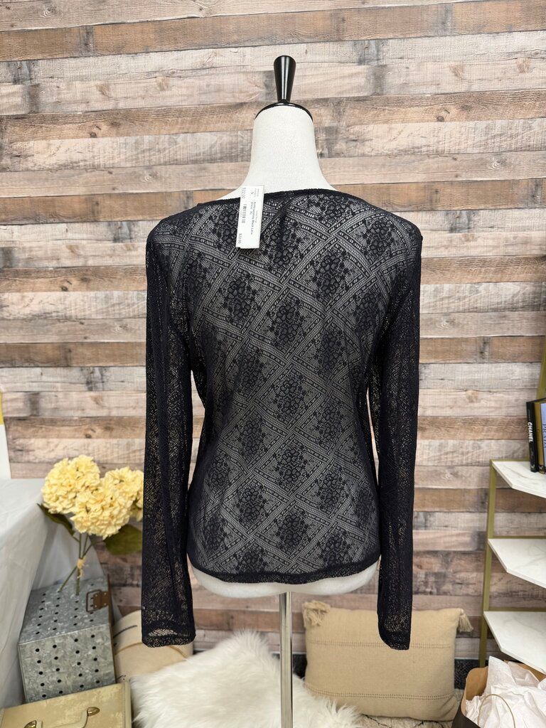 Anthropology Black Lace Sheer