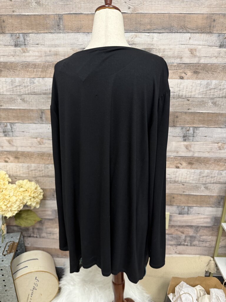 Chico's Heritage Black w/Floral Print Tunic
