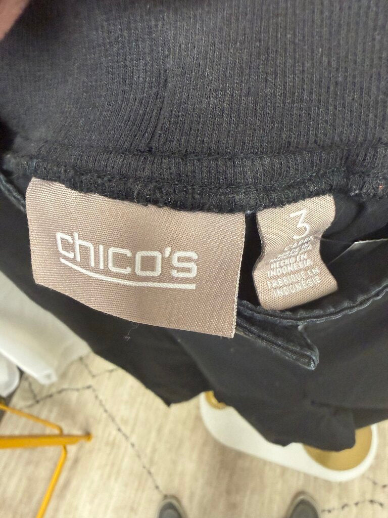 Chico's Black Capri Cargo Elastic Waist