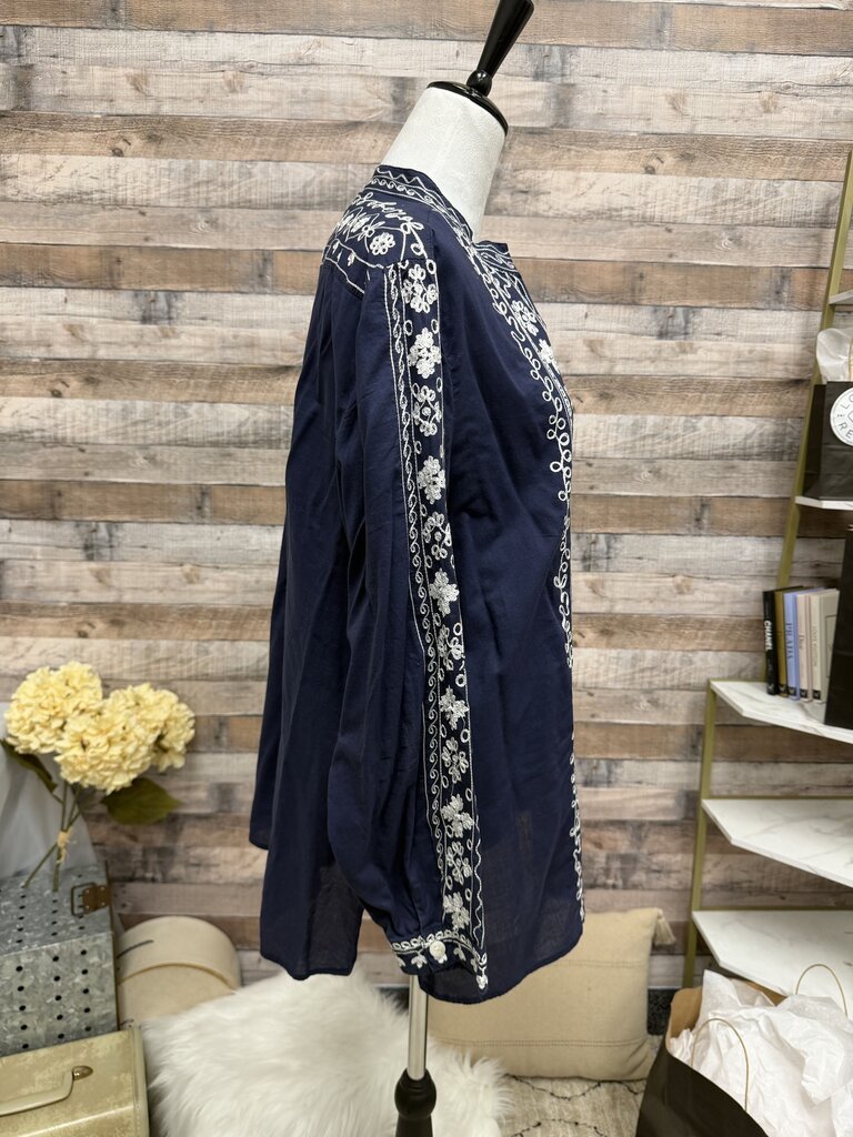Chico's Chambray 3/4 Sleeve V-Neck