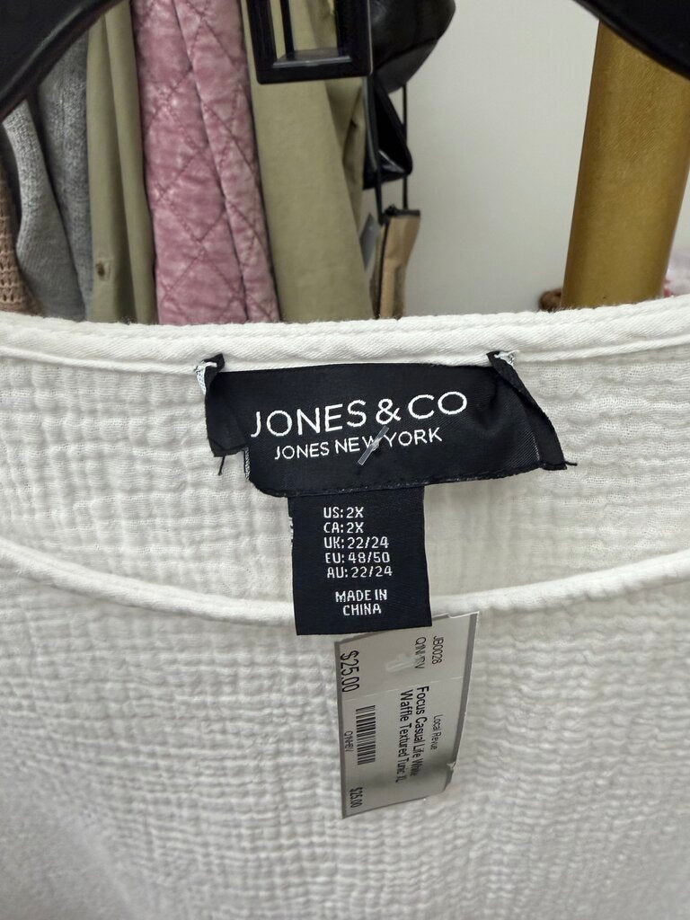 Focus Casual Life White Waffle Textured Tunic