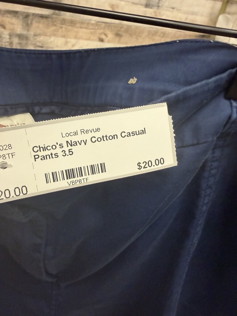 Chico's Navy Cotton Casual Pants