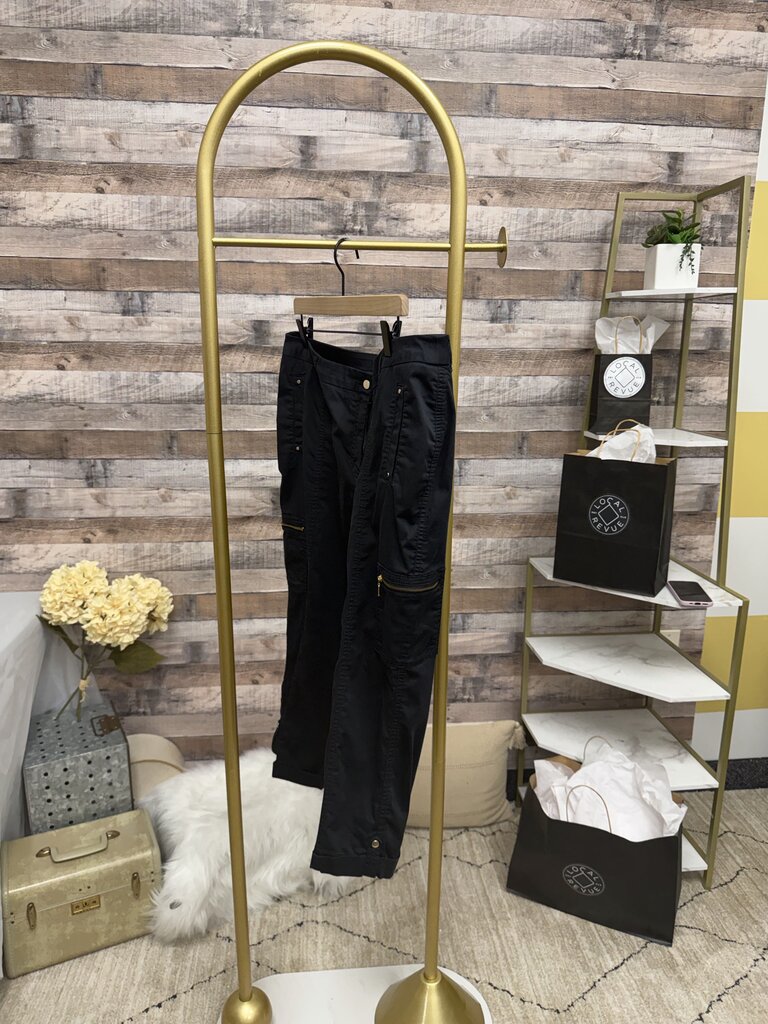 Chico's Black Cotton Blend Cargo Capri