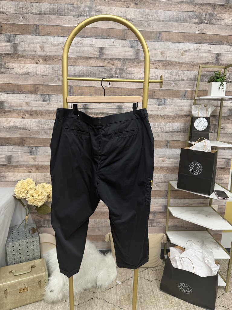 Chico's Black Cotton Blend Cargo Capri