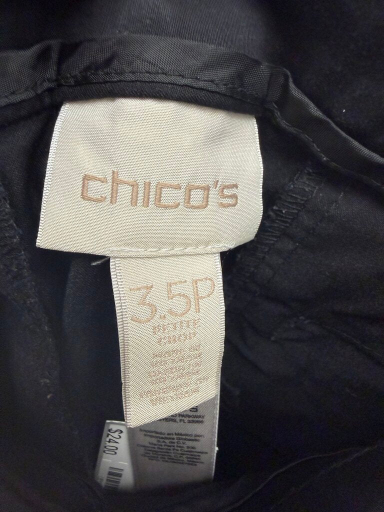 Chico's Black Cotton Blend Cargo Capri