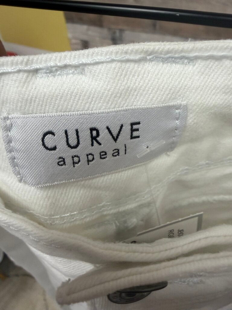 Curve Appeal White High Rise Boot Denim