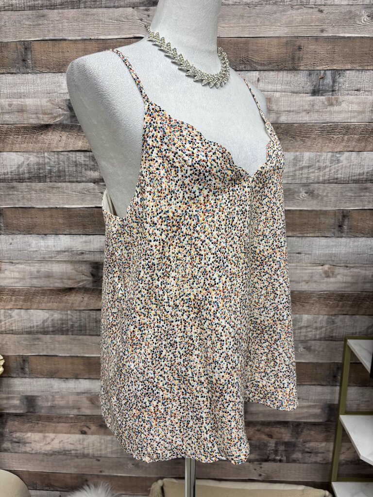 Socialite Scalloped Confetti Print Camisole