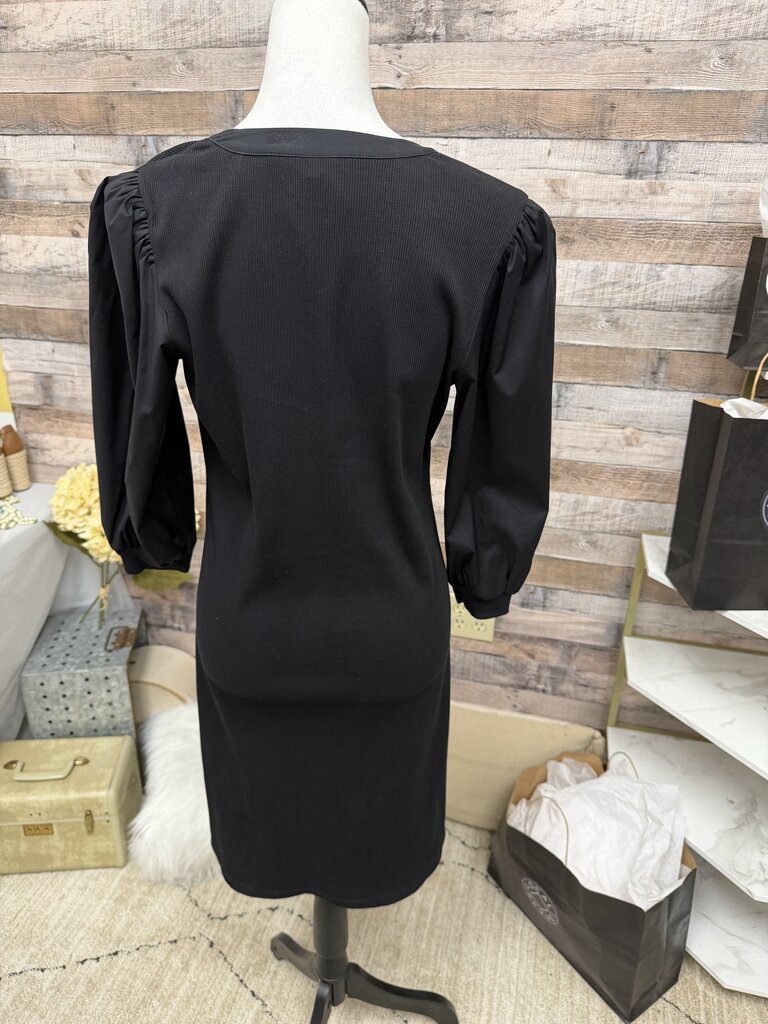 NWT Chico's Black Puff sleeve Shift Dress
