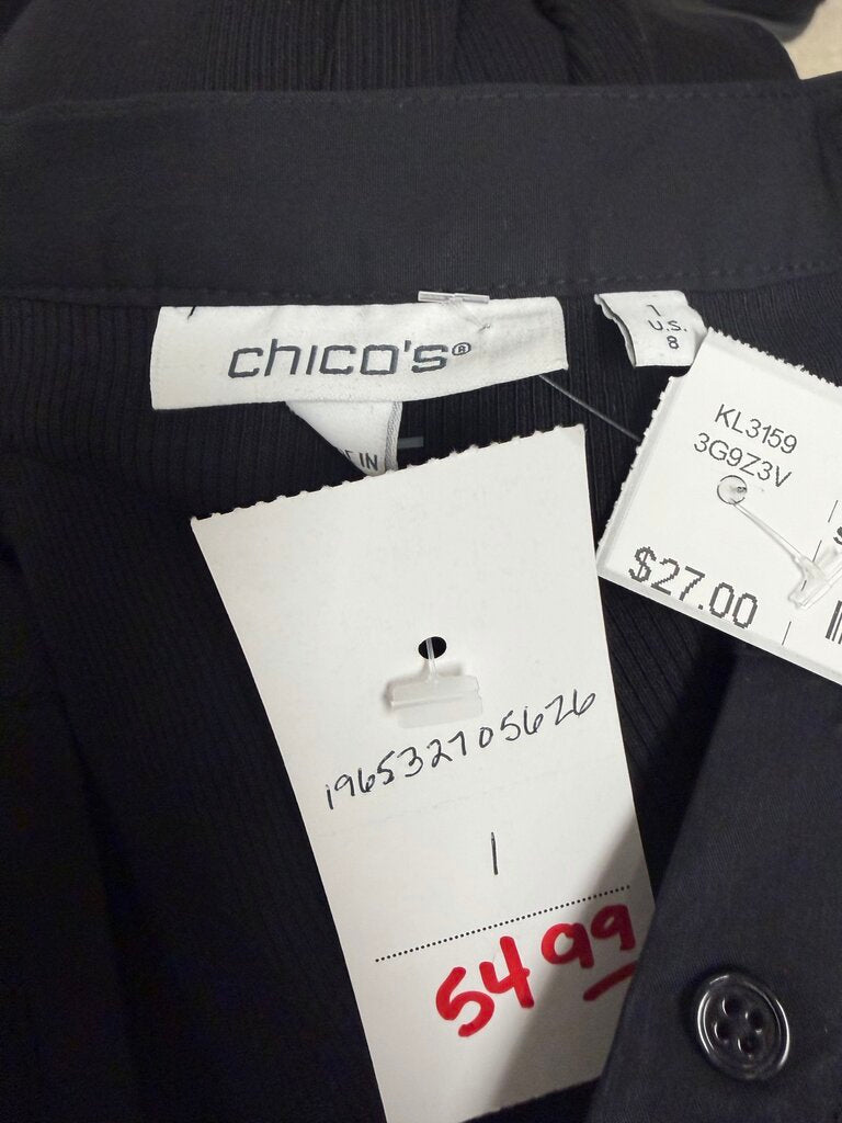 NWT Chico's Black Puff sleeve Shift Dress