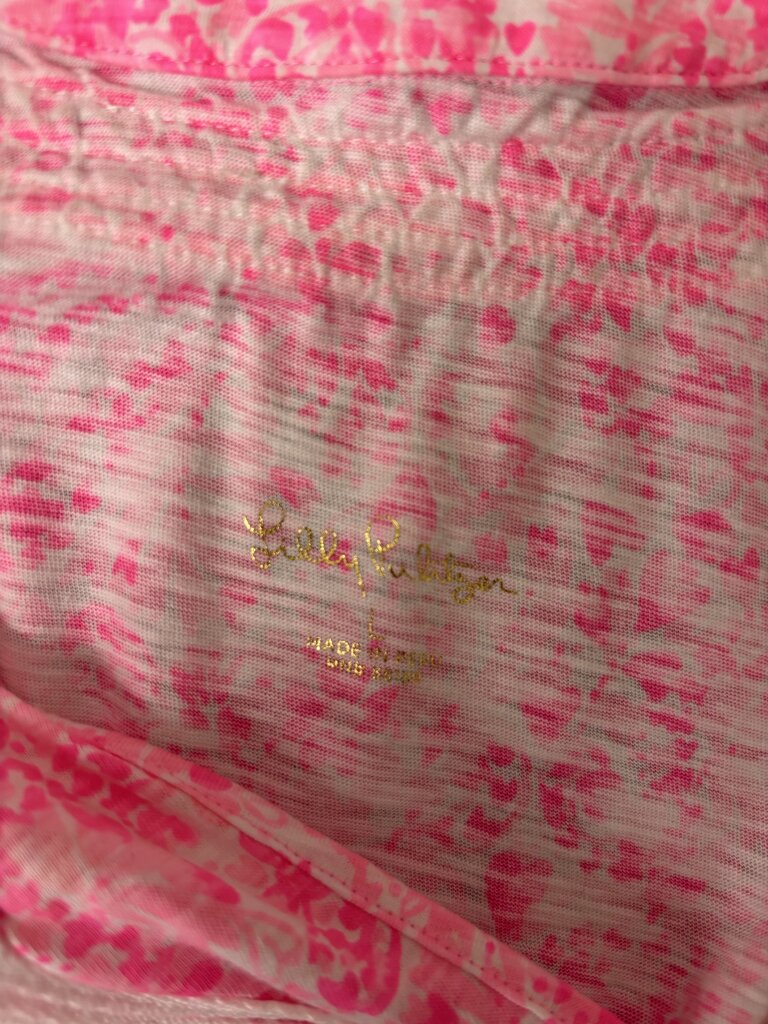 Lilly Pulitzer Bright Pink w/White String Pipping Detail Cover-Up