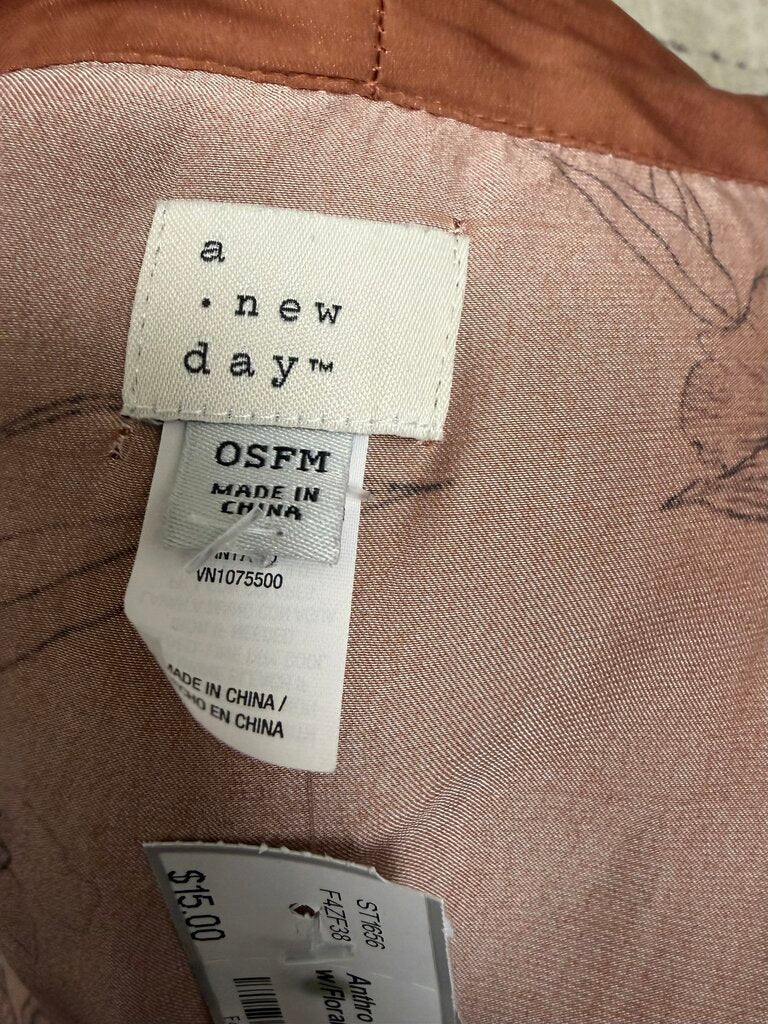 Anthro A New Day Rust w/Floral Print Kimono