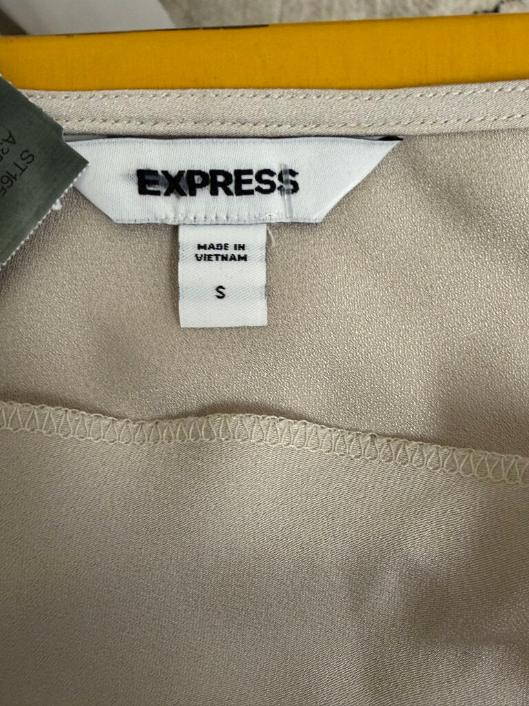 Express Champagne Satin Cowl Neck Camisole
