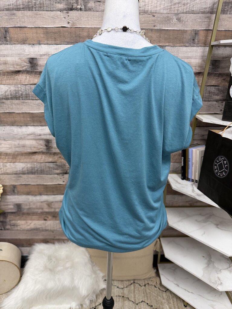 Sampeel Teal Cap Sleeve Ruched Side Athletic