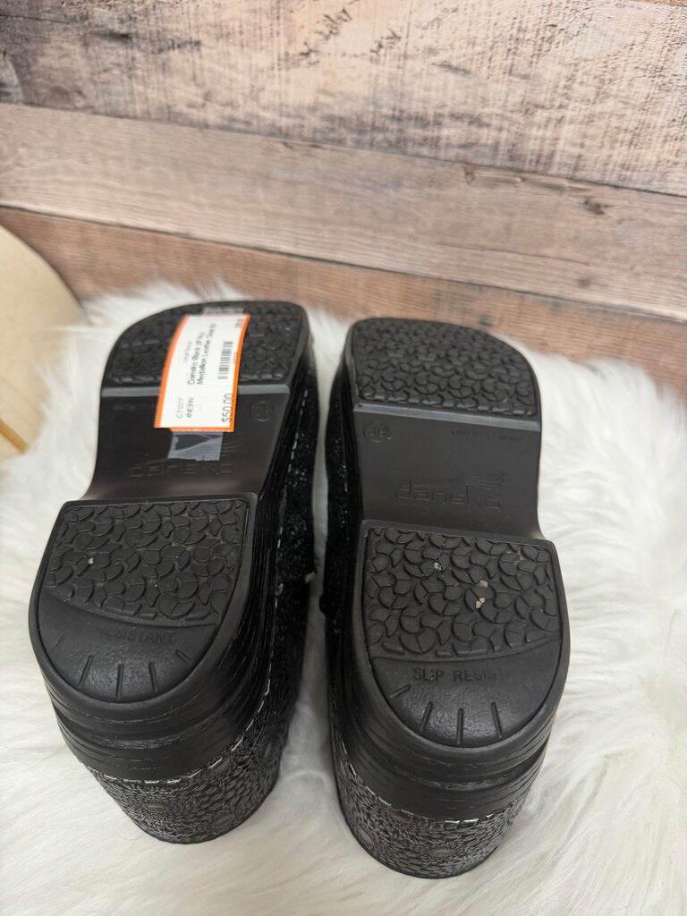 Dansko Black XP Pro Medallion Leather Clogs